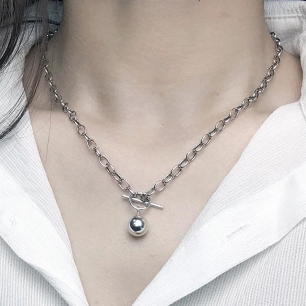 18” NEW 925 STERLING SILVER ROUND BEAD PENDANT NECKLACE